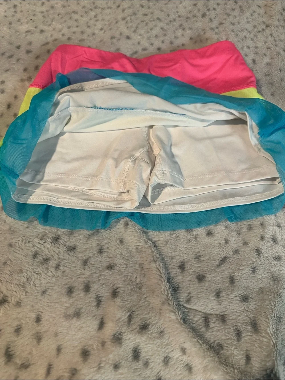 Lucky in Love Neon Pink, Yellow & Blue Skater Skirt